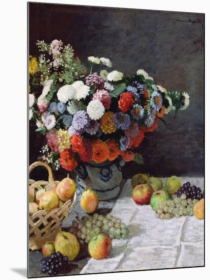 Still Life with Flowers and Fruit-Claude Monet-Mounted Giclee Print