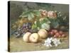 Still Life with Flowers and Fruit-Henri Robbe-Stretched Canvas