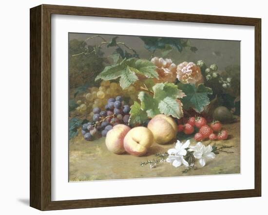 Still Life with Flowers and Fruit-Henri Robbe-Framed Premium Giclee Print