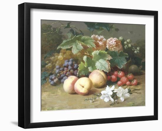 Still Life with Flowers and Fruit-Henri Robbe-Framed Premium Giclee Print