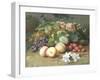 Still Life with Flowers and Fruit-Henri Robbe-Framed Premium Giclee Print
