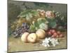 Still Life with Flowers and Fruit-Henri Robbe-Mounted Premium Giclee Print