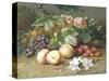 Still Life with Flowers and Fruit-Henri Robbe-Stretched Canvas