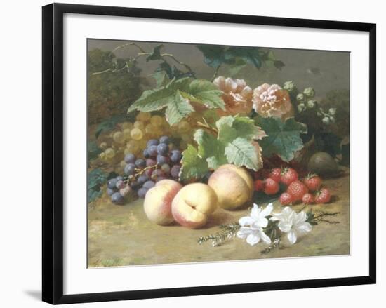 Still Life with Flowers and Fruit-Henri Robbe-Framed Giclee Print