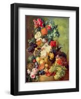 Still Life with Flowers and Fruit-Jan van Os-Framed Giclee Print