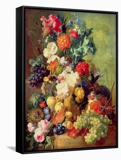 Still Life with Flowers and Fruit-Jan van Os-Framed Stretched Canvas
