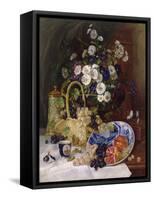 Still Life with Flowers and Fruit-Eugene Henri Cauchois-Framed Stretched Canvas