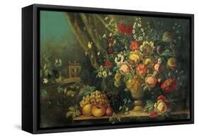 Still Life with Flowers and Fruits-null-Framed Stretched Canvas