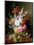 Still Life with Flowers and Grapes-Cornelis van Spaendonck-Mounted Giclee Print