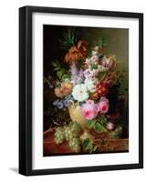 Still Life with Flowers and Grapes-Cornelis van Spaendonck-Framed Giclee Print