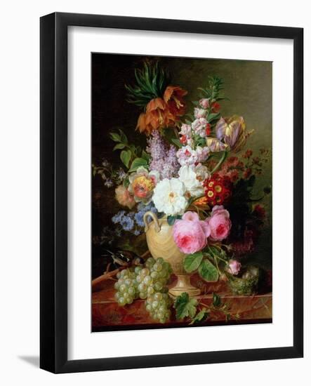 Still Life with Flowers and Grapes-Cornelis van Spaendonck-Framed Giclee Print