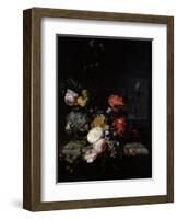 Still Life with Flowers and Insects-Jacob van Walscapelle-Framed Giclee Print