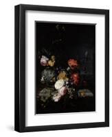 Still Life with Flowers and Insects-Jacob van Walscapelle-Framed Giclee Print