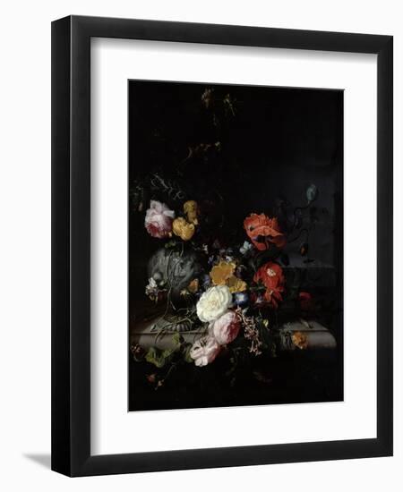 Still Life with Flowers and Insects-Jacob van Walscapelle-Framed Giclee Print