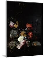 Still Life with Flowers and Insects-Jacob van Walscapelle-Mounted Giclee Print