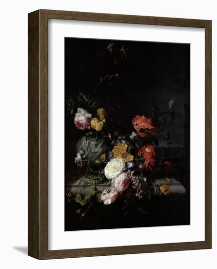 Still Life with Flowers and Insects-Jacob van Walscapelle-Framed Giclee Print