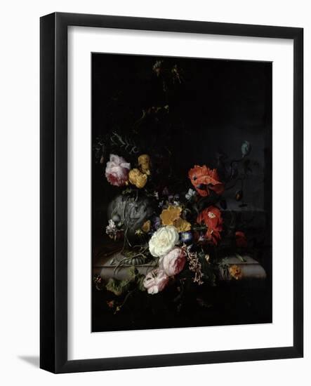 Still Life with Flowers and Insects-Jacob van Walscapelle-Framed Giclee Print