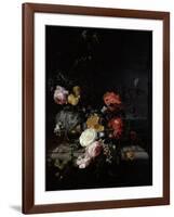 Still Life with Flowers and Insects-Jacob van Walscapelle-Framed Giclee Print