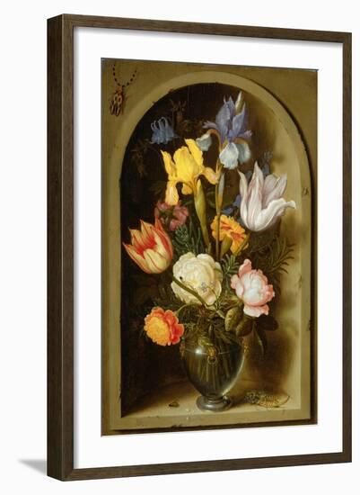 Still Life with Flowers and Insects-Ambrosius The Elder Bosschaert-Framed Giclee Print