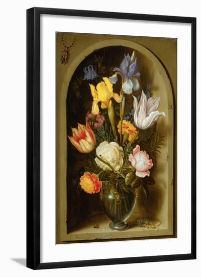 Still Life with Flowers and Insects-Ambrosius The Elder Bosschaert-Framed Giclee Print