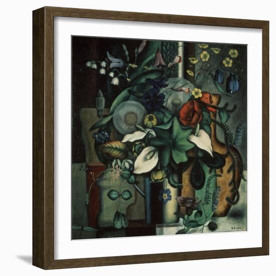 Still Life with Flowers and Jug, 1929-Ivan Vassilyevich Klyun-Framed Giclee Print