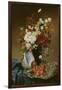 Still Life with Flowers and Pomegranates-Eugene Henri Cauchois-Framed Giclee Print