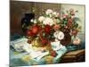 Still Life with Flowers and Sheet Music, C.1877-Jules Etienne Carot-Mounted Giclee Print
