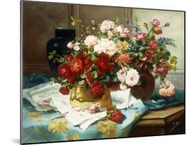 Still Life with Flowers and Sheet Music, C.1877-Jules Etienne Carot-Mounted Giclee Print