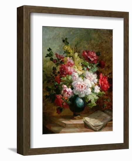 Still Life with Flowers and Sheet Music-Emile Henri Brunner-lacoste-Framed Giclee Print