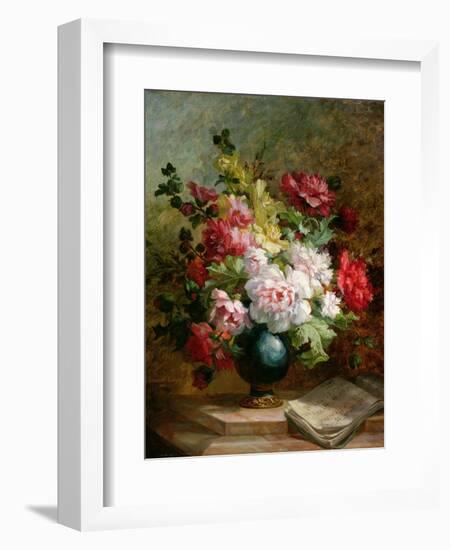 Still Life with Flowers and Sheet Music-Emile Henri Brunner-lacoste-Framed Giclee Print