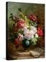 Still Life with Flowers and Sheet Music-Emile Henri Brunner-lacoste-Stretched Canvas