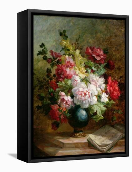 Still Life with Flowers and Sheet Music-Emile Henri Brunner-lacoste-Framed Stretched Canvas