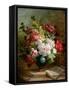 Still Life with Flowers and Sheet Music-Emile Henri Brunner-lacoste-Framed Stretched Canvas