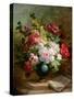 Still Life with Flowers and Sheet Music-Emile Henri Brunner-lacoste-Stretched Canvas
