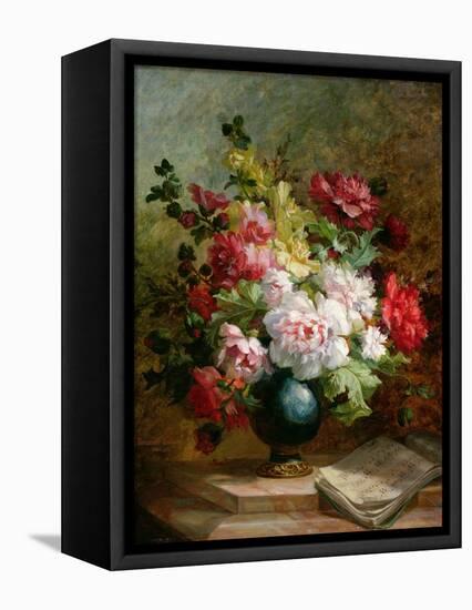 Still Life with Flowers and Sheet Music-Emile Henri Brunner-lacoste-Framed Stretched Canvas