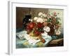 Still Life with Flowers and Sheet Music-Jules Etienne Carot-Framed Giclee Print