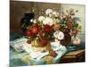 Still Life with Flowers and Sheet Music-Jules Etienne Carot-Mounted Giclee Print