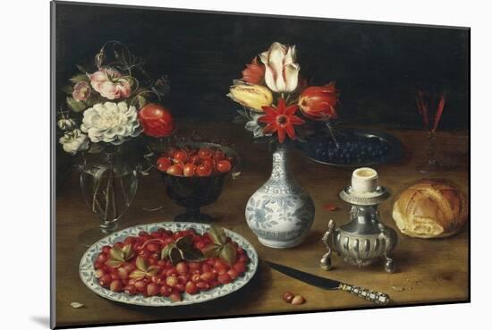 Still Life with Flowers, Fruits, Vases and Other Objects-Osias Beert-Mounted Giclee Print