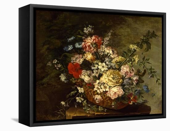 Still Life with Flowers in a Basket, c.1780-1790-Juan Bautista Romero-Framed Stretched Canvas