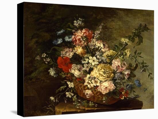 Still Life with Flowers in a Basket, c.1780-1790-Juan Bautista Romero-Stretched Canvas