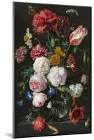 Still Life with Flowers in a Glass Vase-Jan Davidsz de Heem & Rachel Ruysch-Mounted Art Print