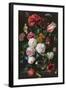 Still Life with Flowers in a Glass Vase-Jan Davidsz de Heem & Rachel Ruysch-Framed Art Print