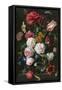 Still Life with Flowers in a Glass Vase-Jan Davidsz de Heem & Rachel Ruysch-Framed Stretched Canvas