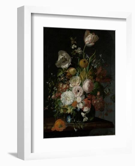 Still Life with Flowers in a Glass Vase-Rachel Ruysch-Framed Art Print