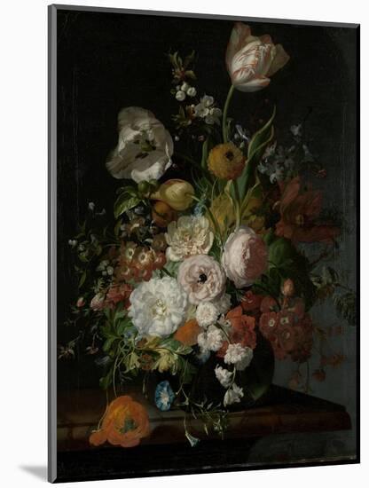 Still Life with Flowers in a Glass Vase-Rachel Ruysch-Mounted Art Print