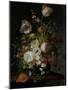 Still Life with Flowers in a Glass Vase-Rachel Ruysch-Mounted Art Print