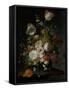 Still Life with Flowers in a Glass Vase-Rachel Ruysch-Framed Stretched Canvas