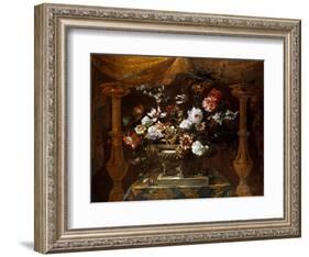 Still Life with Flowers in a Silver Vase with Perfume Burners, C.1690-99-Jean-Baptiste Monnoyer-Framed Giclee Print