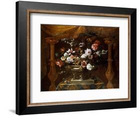 Still Life with Flowers in a Silver Vase with Perfume Burners, C.1690-99-Jean-Baptiste Monnoyer-Framed Giclee Print