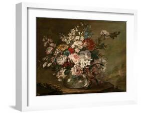 Still Life with Flowers in a Vase, c.1780-1790-Juan Bautista Romero-Framed Giclee Print